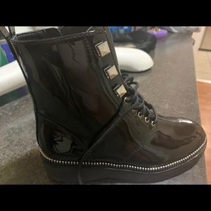 Michael Kors Black Lace Up Boots